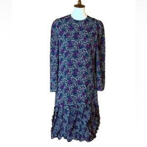 Vintage Liz Roberts / Mary Ann Lamonte floral print dress with pleated skirt